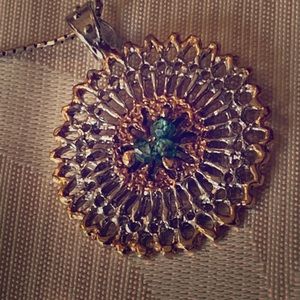 925 pendent & 18 k necklace white gold